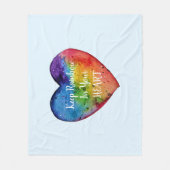 Cute Waterverf Rainbow Heart Fleece Deken (Voorkant)