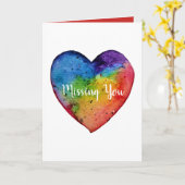 Cute waterverf Rainbow Heart Kaart (Gele Bloem)