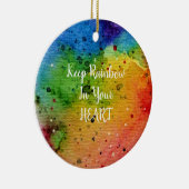 Cute Waterverf Rainbow Heart Keramisch Ornament (Rechts)