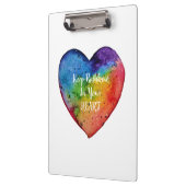 Cute waterverf Rainbow Heart Klembord (Links)