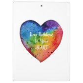 Cute waterverf Rainbow Heart Klembord (Achterkant)