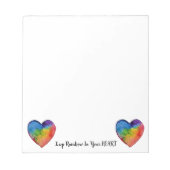 Cute Waterverf Rainbow Heart Notitieblok (Voorkant)