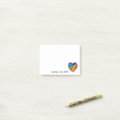 Cute Waterverf Rainbow Heart Post-it® Notes (Op bureau)