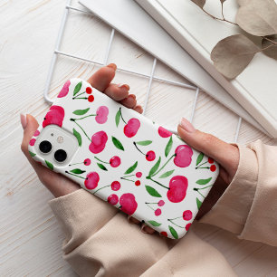 Cute waterverf red cherries patroon iPhone 13 pro hoesje