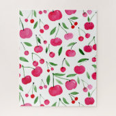 Cute waterverf red cherries patroon legpuzzel (Verticaal)