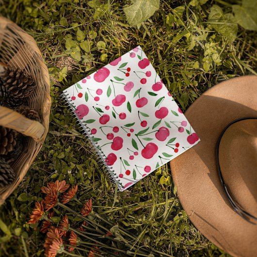 Cute waterverf red cherries patroon planner