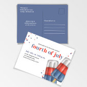 Cute Waterverf Red White Blue Popsial QR Code Briefkaart