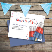 Cute Waterverf Red White Blue Popsial QR Code Briefkaart