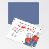 Cute Waterverf Red White Blue Vierde juli Kaart