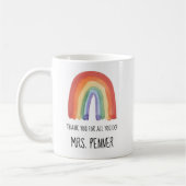 Cute waterverf regenboog bedankt dat je koffie mok (Links)