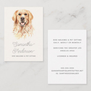 Cute Waterverf Retriever Pet Sitter Dog Walker Visitekaartje