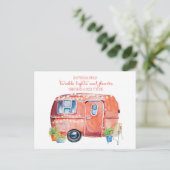 Cute Waterverf Retro  Glamper Briefkaart (Staand voorkant)