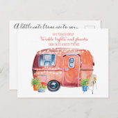 Cute Waterverf Retro  Glamper Briefkaart (Voorkant / Achterkant)