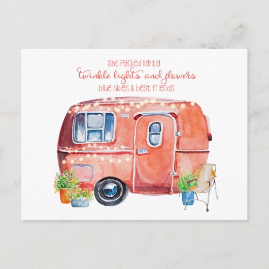 Cute Waterverf Retro  Glamper Briefkaart (Voorkant)