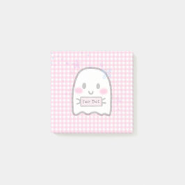 Cute Waterverf roze Ghost Name Post-it Notes