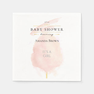 Cute Waterverf Roze katoenhoudend Snoep Baby showe Servet