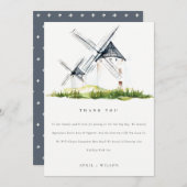 Cute Waterverf Rustic Boerderij Windmill Theme Wed Bedankkaart (Voorkant / Achterkant)
