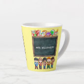 Cute Waterverf School Chalkboard Text Teacher Latte Mok (Rechterhoek)