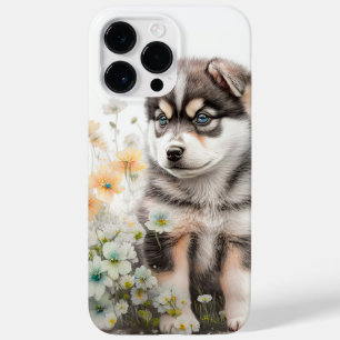 CUTE WATERVERF SIBERIAN HUSKY PUPPY DOG Case-Mate iPhone 14 PRO MAX HOESJE