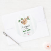 Cute Waterverf Sloth Kitchen Ronde Sticker (Envelop)