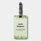 Cute Waterverf Sloth & Tropical Leaves Bagagelabel (Achterkant verticaal)