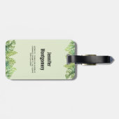 Cute Waterverf Sloth & Tropical Leaves Bagagelabel (Achterkant horizontaal)