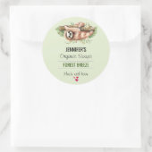 Cute Waterverf Sloth & Tropical Leaves Soap Ronde Sticker (Tas)