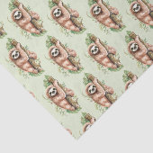 Cute Waterverf Sloth & Tropical Leaves Tissuepapier (Detail)