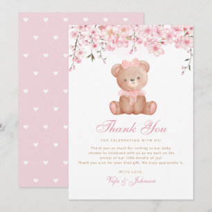 Cute Waterverf Teddy Bear Baby shower Dank u wel Kaart