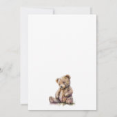 Cute Waterverf Teddy Bear Baby shower Kaart (Achterkant)