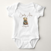 Cute Waterverf Teddy Bear Custom Name Gift Romper (Voorkant)