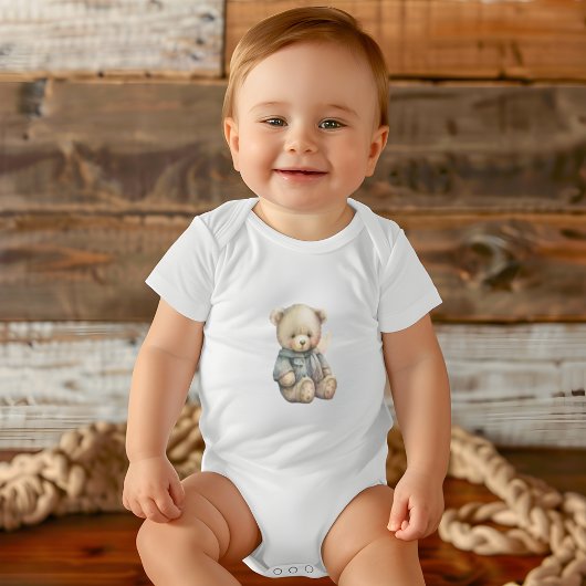 Cute Waterverf Teddy Bear Custom Name Gift Romper