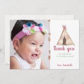 Cute Waterverf Teepee Camping Birthday Bedankkaart (Voorkant / Achterkant)