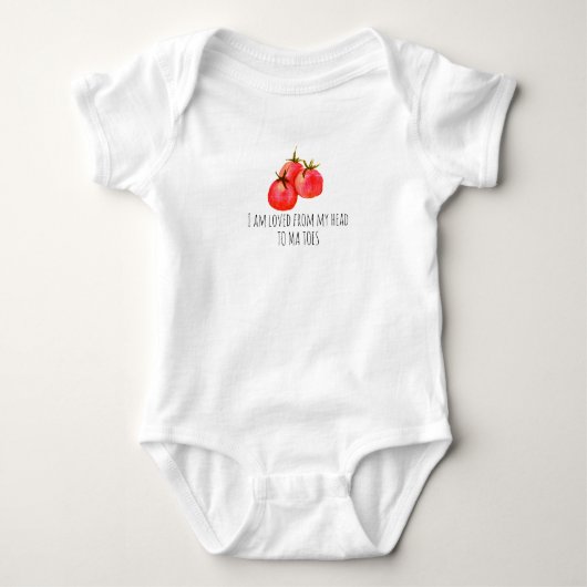 Cute Waterverf Tomato Baby Bodysuit (Voorkant)