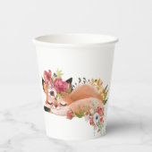 Cute waterverf vos papieren bekers (Voorkant)