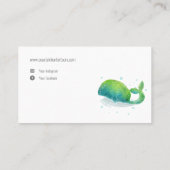 Cute Waterverf Whale Visitekaartje (Achterkant)