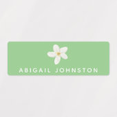 Cute Waterverf White Floral Monogram Food Labels (Design 1)
