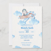 Cute Waterverf White Penguin Pilot Kaart (Voorkant)