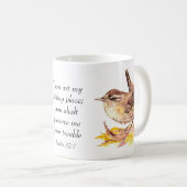 Cute Waterverf Wren Bible Scripture Ps 32:7 Koffiemok (Voorkant rechts)