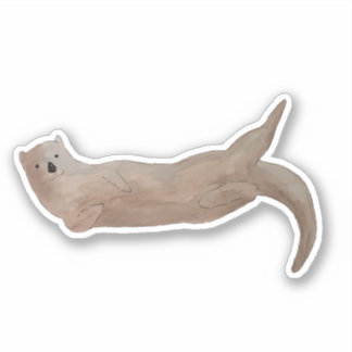 Cute Waterverf Zee Otter Sticker