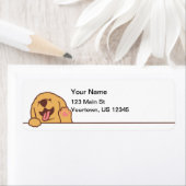 Cute Waving Golden Retriever Dog Etiket (Insitu)