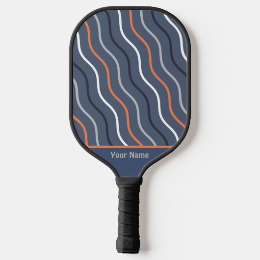 Cute Wavy Lines Grijze Pickleball Paddle (Achterkant)