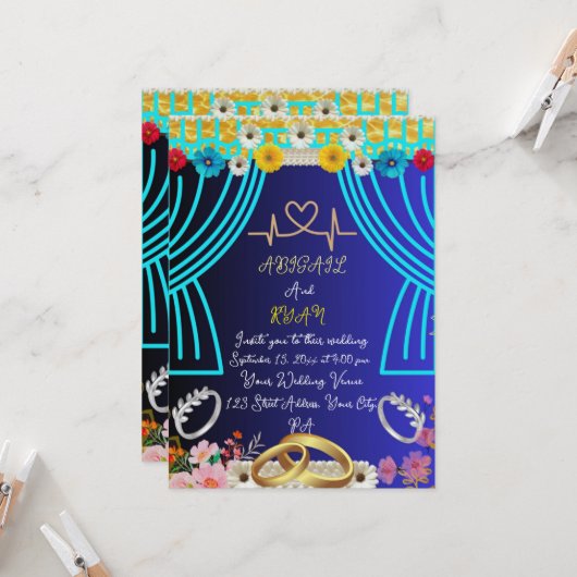 Cute Wdding Invitation (Devant/Arrière en situation)