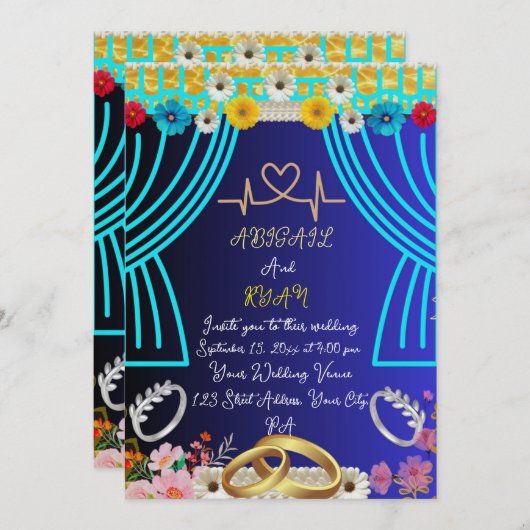 Cute Wdding Invitation (Devant / Derrière)