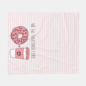 Cute We gaan samen Donuts en Koffee Fleece Blanket Deken (Voorkant (Horizontaal))