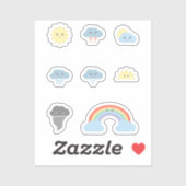 Cute Weather Icons Stickers set (Vel)