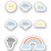 Cute Weather Icons Stickers set (Voorkant)