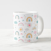 Cute Weather Pattern Extra Grote Beker (Voorkant rechts)