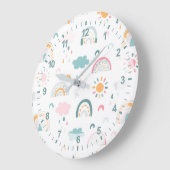 Cute Weather Pattern Grote Klok (Hoek)