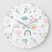 Cute Weather Pattern Grote Klok (Voorkant)